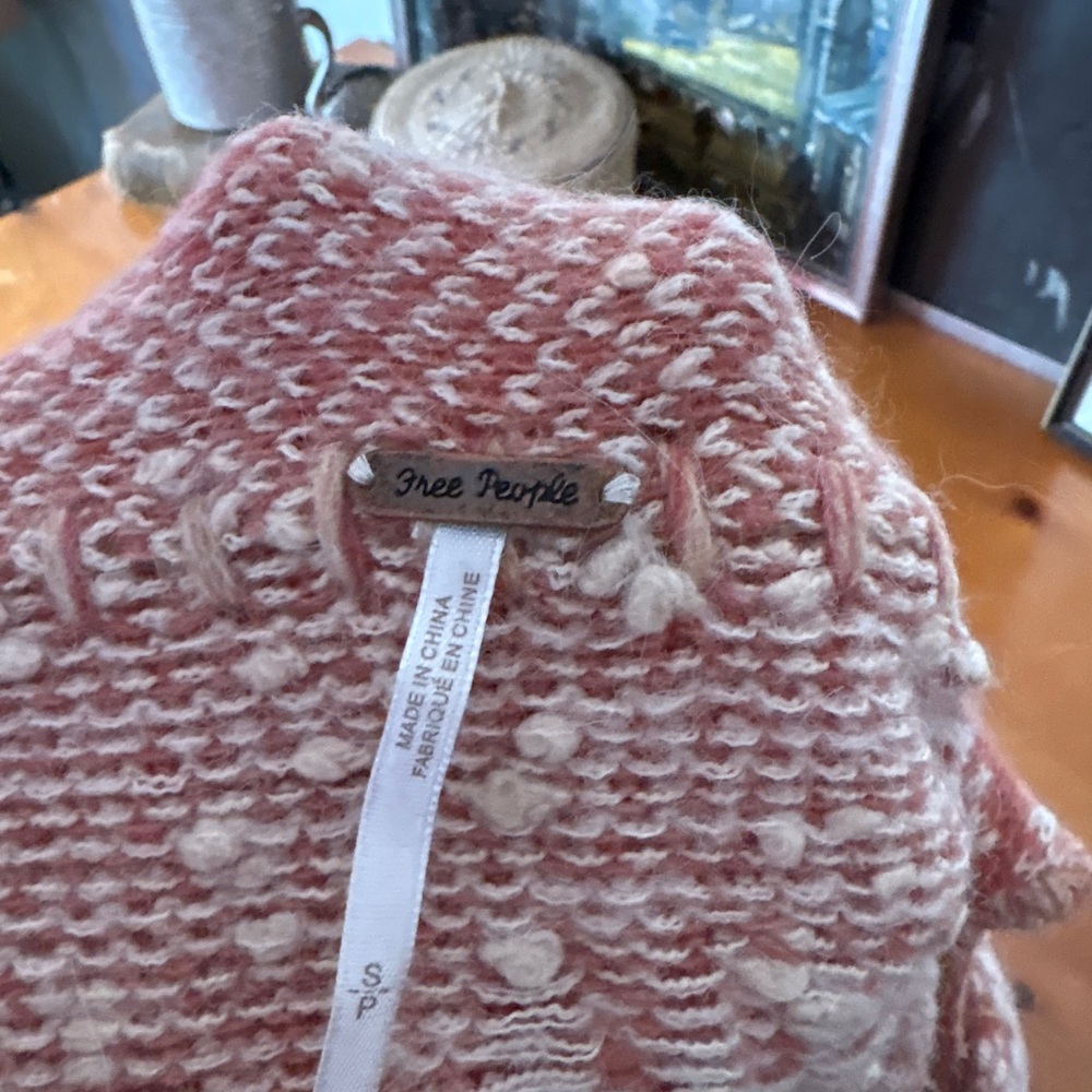 Free People Pink and Cream Textured Knit vest - Picture 6 of 6